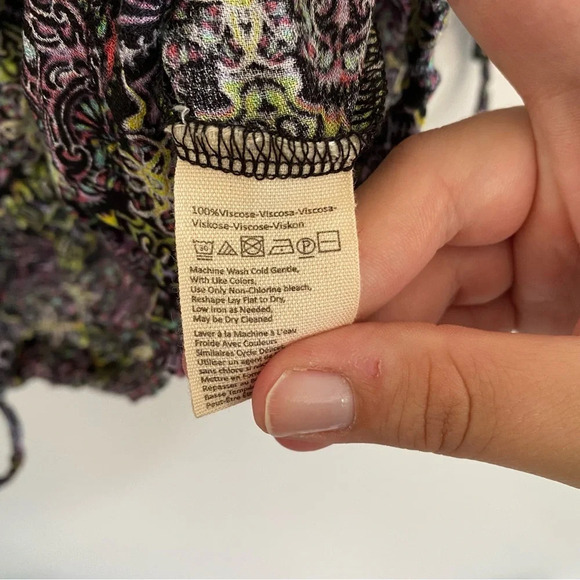 Free People Cropped Mandala Blouse Size Small - Picture 7 of 9